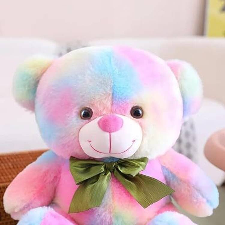 jimdar Rainbow Soft Toy Lovable Huggable Cute Teddy Bear Plush Toy Grandparents  - 30 cm