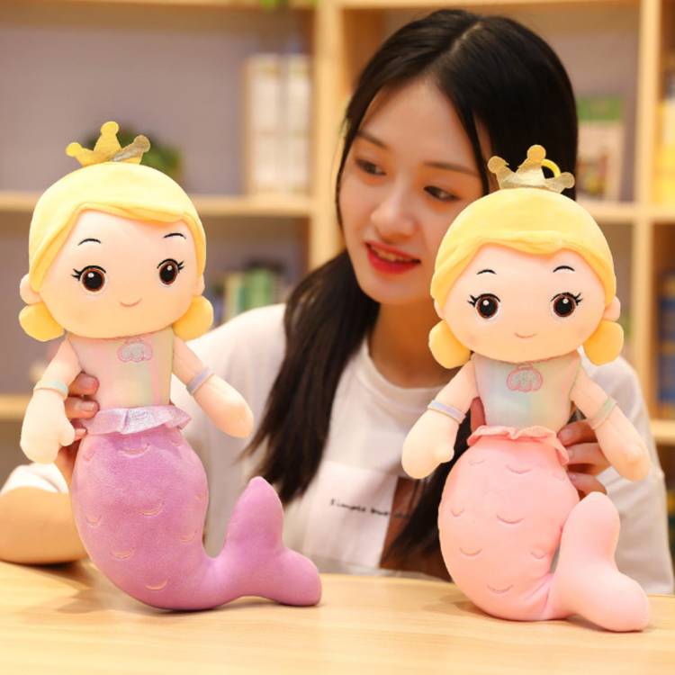 Liquortees 2 Pcs Mermaid doll plush soft toy baby pillow teddy bear  - 30 cm