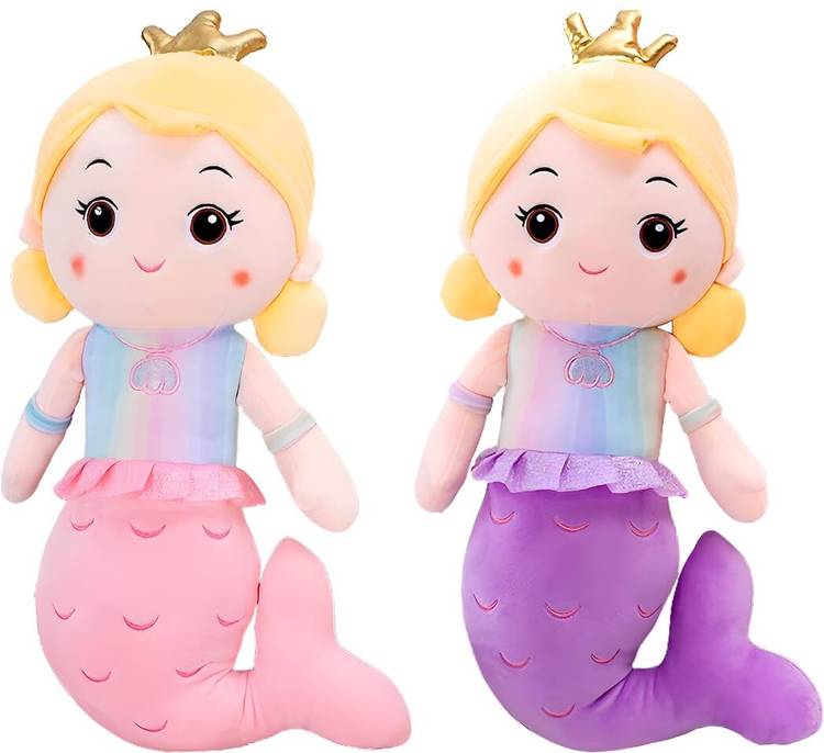 Teddify Mermaid Princess Soft toy Combo 2 Pcs big size doll for girls water Mermaid  - 30 cm