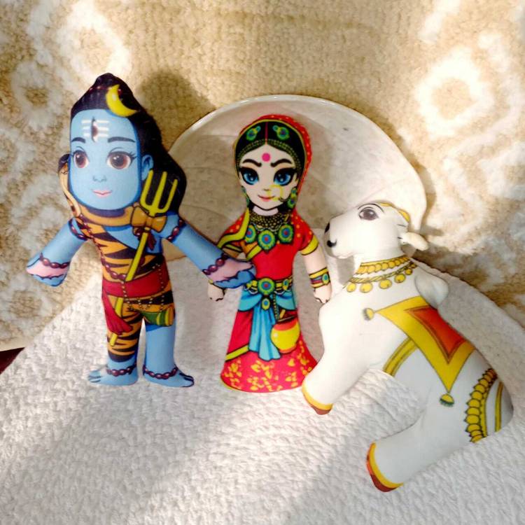 UAS ACHYUTA EXPERT TRADING CO UAS SHIV SHAKTI & NANDI DEVOTIONAL TOYS  - 8 inch