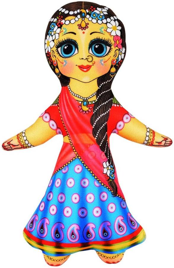 Vrindavanstore.in Radha Rani Soft Toy for Kids Washable Plus Non Toxic Toy Height - 7.5 inch