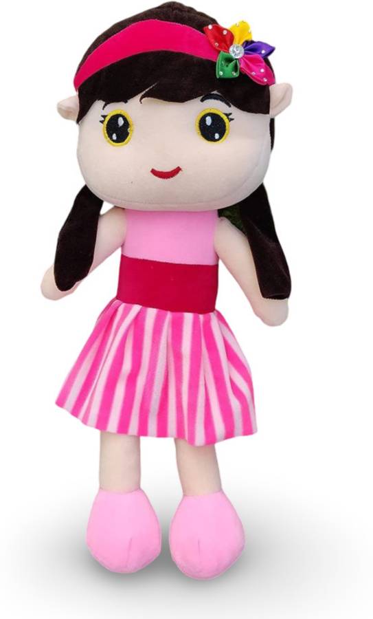 P I SOFT TOYS Cute Pink Soft huggable beautiful attractive stuffed doll for girls  - 35 cm