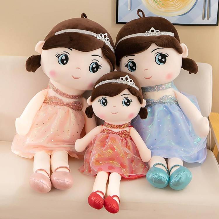 AN Teddy Cute Crown Doll Soft Plush Stuffed Toy for Baby Kids Birthday Gift  - 45 cm