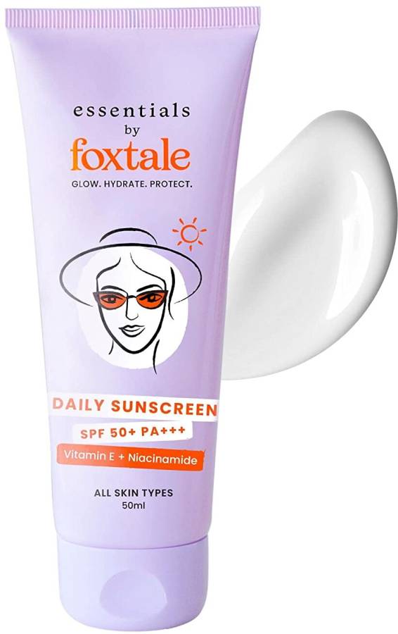 Foxtale Essentials Brightening SPF 50 Sunscreen with Vitamin C & Niacinamide 50 ml - SPF 50 PA+++ Price in India