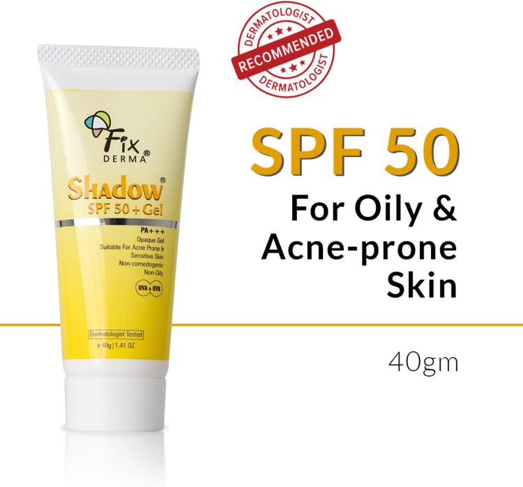 Fixderma Shadow Sunscreen SPF 50+ Gel For Oily Skin UVA and UVB , Water Resistant PA+++ - SPF 50+ PA+++ Price in India
