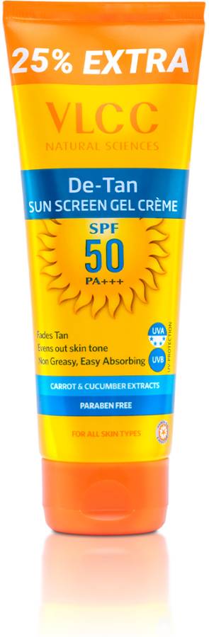 VLCC De Tan SPF 50 PA+++ Sunscreen Gel Cream - For Sun Protection - SPF 3 PA+++ Price in India