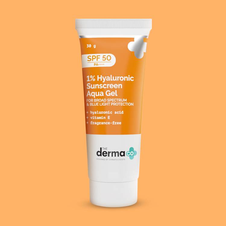 The Derma Co 1% Hyaluronic Sunscreen Aqua Gel- Lightweight, No white-cast for Broad Spectrum - SPF 50 PA++++ Price in India