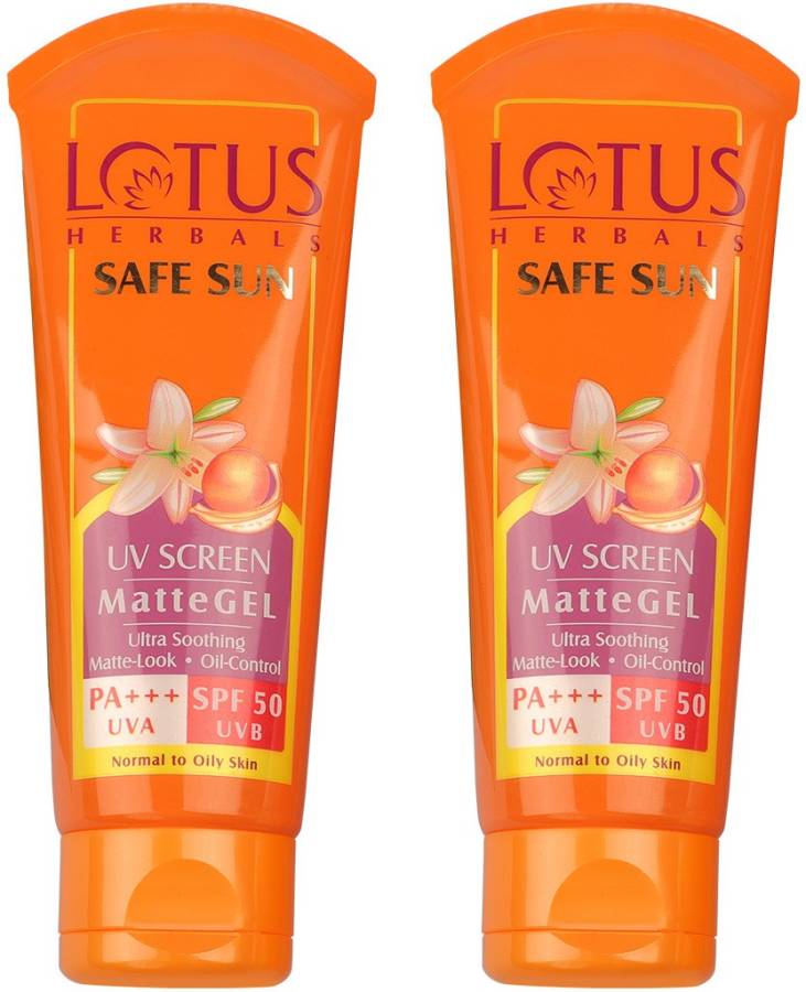 LOTUS HERBALS Safe Sun Uv Screen Mattegel Ultra Soothing Sunscreen|Matte Look|Oil Control - SPF 50 PA+++ Price in India