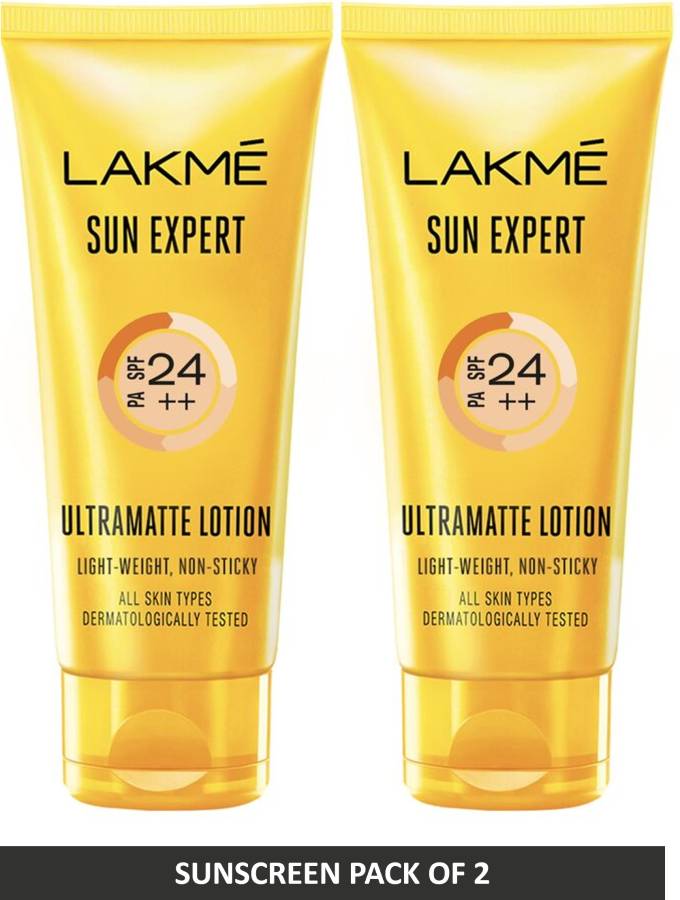 Lakmé Sun Expert Ultra Matte Lotion Pack of 2 - SPF 24 PA++ Price in India