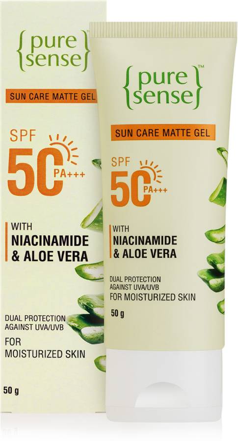 PureSense Sunscreen Matte Gel with Aloe Vera & Niacinamide Dual Protection UVA & UVB - SPF 50 PA+++ Price in India