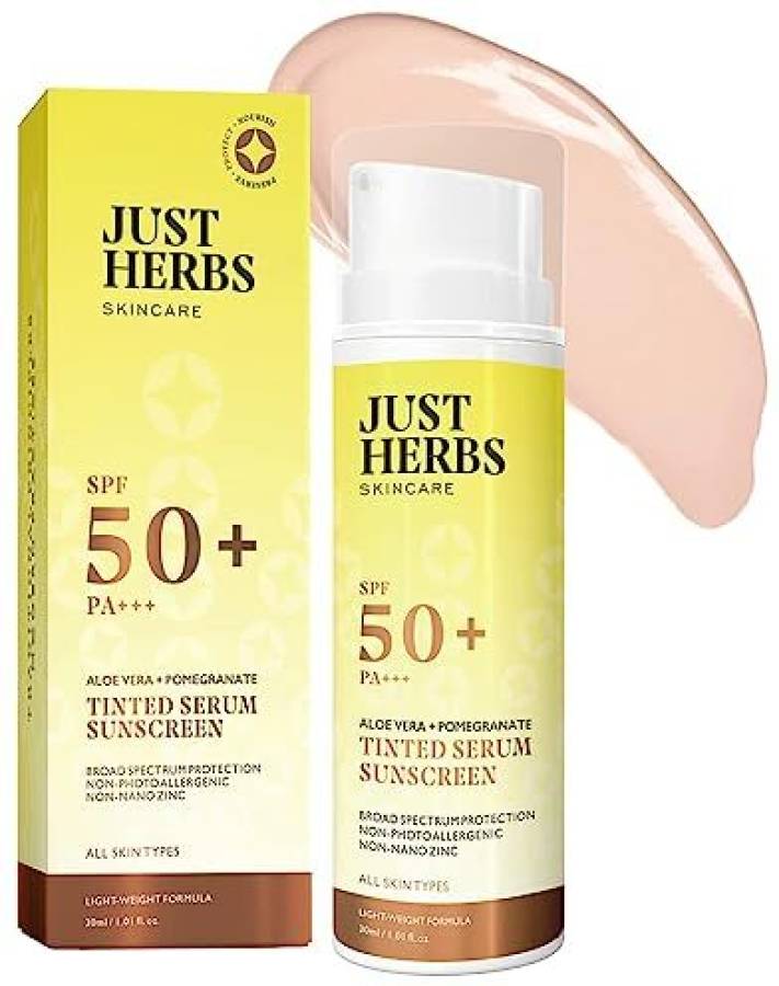 Just Herbs Tinted Sunscreen with SPF 50+ PA++++ UVA/UVB Protection for Oily, Dry Skin - SPF 50+ PA++++ Price in India