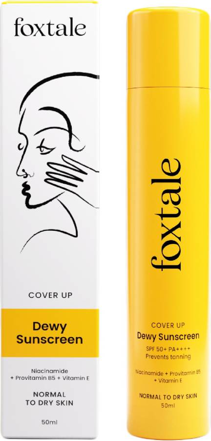 Foxtale CoverUp SPF 50+ Broad Spectrum Dewy Sunscreen - 50ml - SPF 50 + Formulated with Vitamin B3, B5 and E PA++++ Price in India