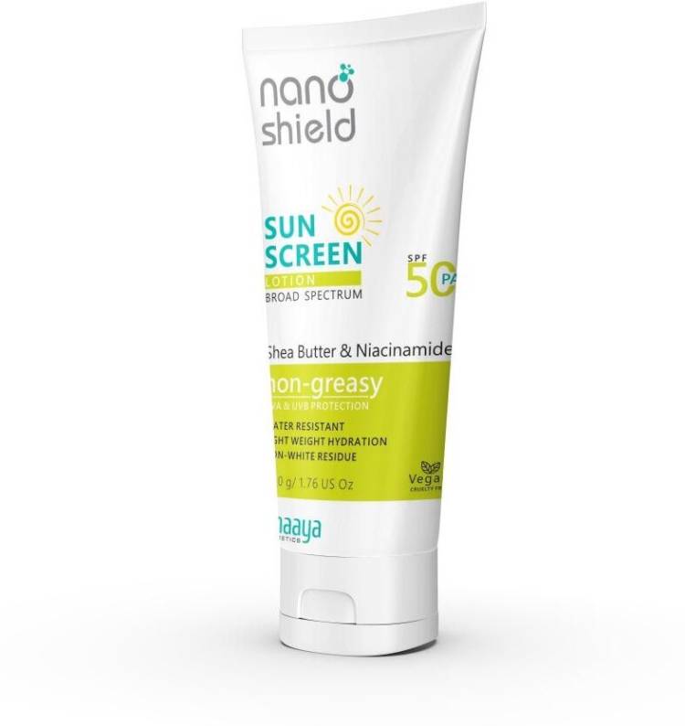 anaaya Nano shield Enriched by shea butter and Niacinamide SPF 50 sunscreen lotion - SPF 50 PA+++ Price in India