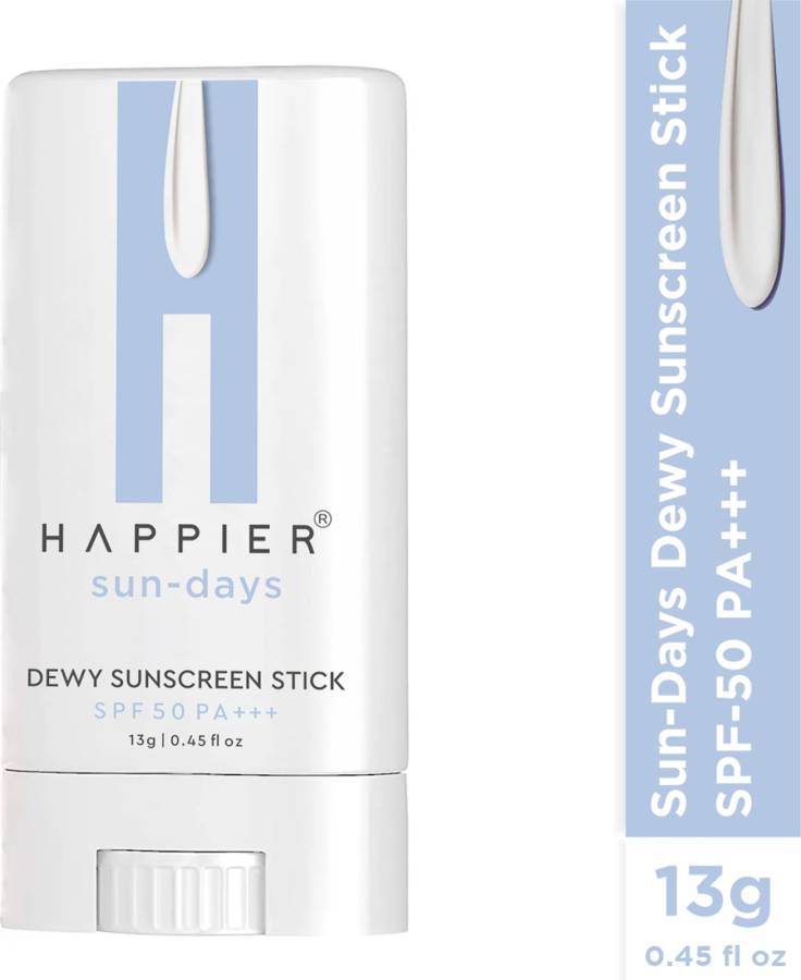 HAPPIER Sunscreen Stick SPF 50 PA+++, 8 hours Protection Lightweight & Quick Absorption - SPF 50 PA+++ Price in India