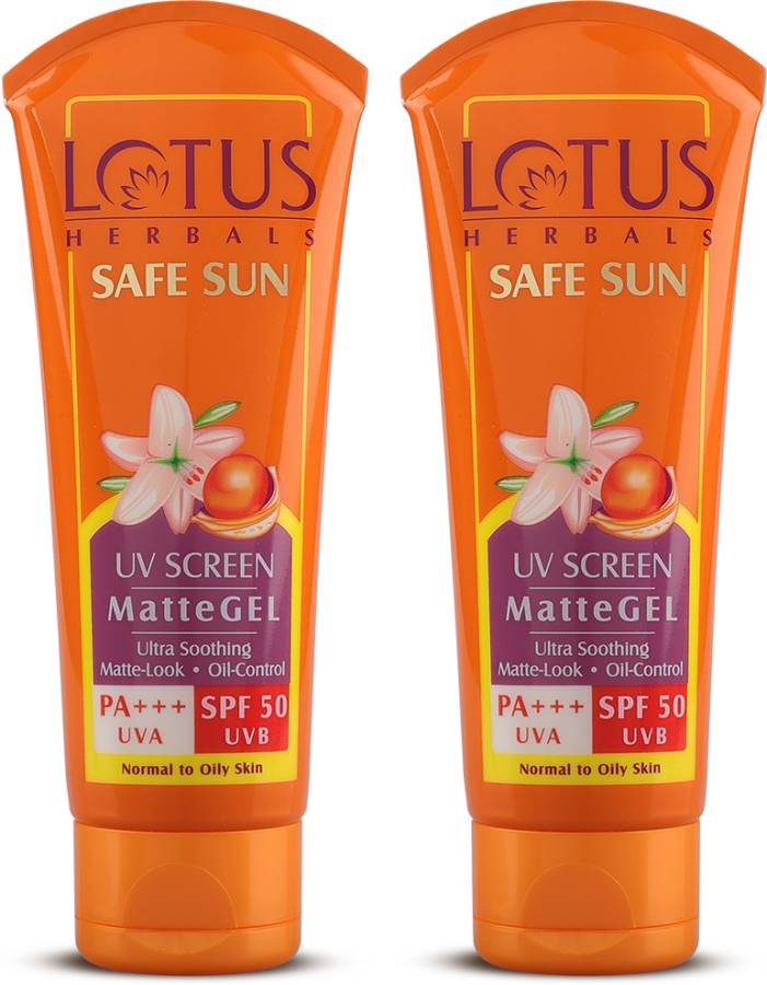 Lotus Herbals Safe Sun Uv Screen Matte Gel Spf 50|Normal to Oily Skin|Pa+++ - SPF 50 PA+++ Price in India