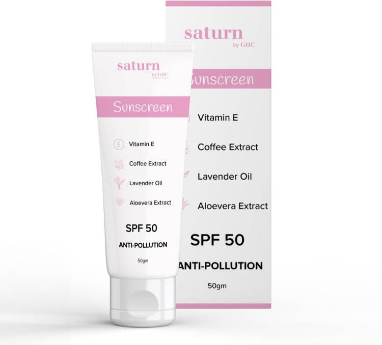 saturn by ghc Broad Spectrum UVA & UVB Protection Anti-Pollution Sunscreen Cream SPF 50 - SPF 50 PA++ Price in India