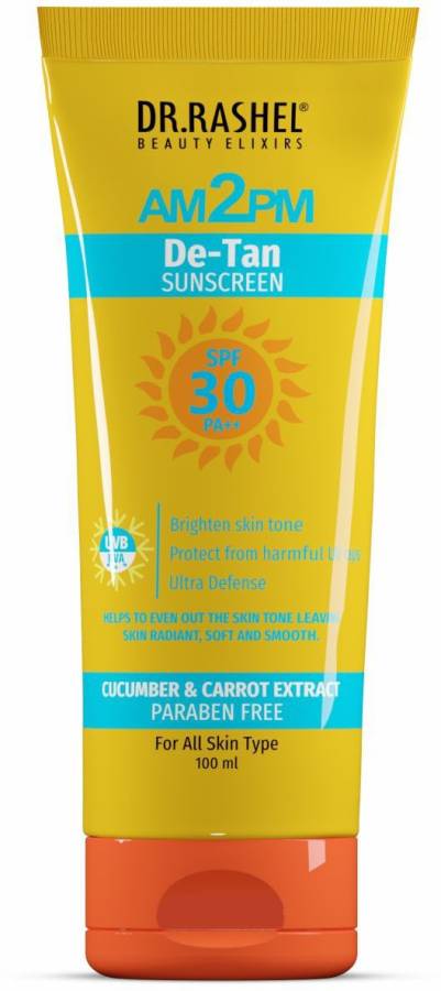 Dr.Rashel Ultra Defense De-Tan Sunscreen SPF 30 PA++ with Cucumber & Carrot Extract - SPF 30++ PA++ Price in India