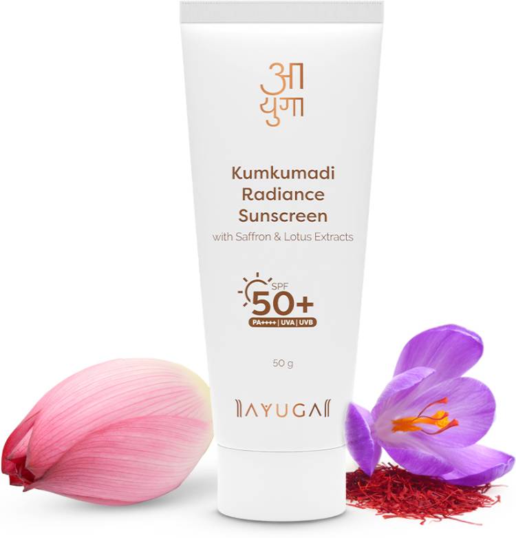 Ayuga Kumkumadi Radiance Sunscreen SPF50 with Saffron for Tan Removal & Sun Protection - SPF 50 PA++++ Price in India