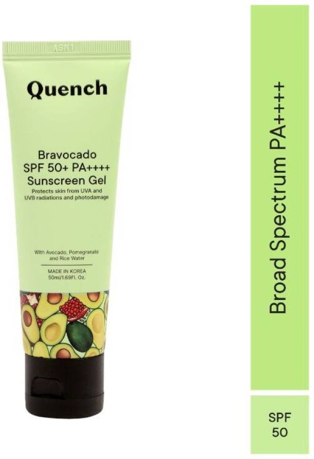 Quench Botanics Bravocado SPF 50+ PA++++ Sunscreen Gel | No White Cast | UVA/UVB Sun Protection - SPF 50+ PA++++ Price in India