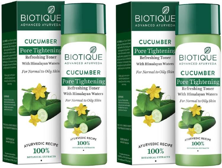 BIOTIQUE Bio Cucumber Pore Tightening Toner, 120ml (Pack of 2) Men & Women Price in India