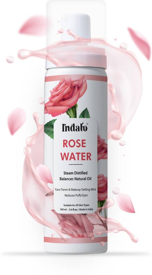 Indalo Rose Water for Hydrated & Glowing Skin / Premium Toner & Cleanser Men & Women Price in India