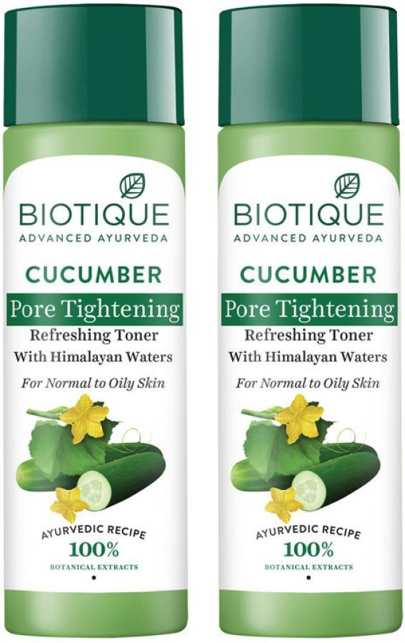 BIOTIQUE Cucumber PORE Tightening Refreshing Toner (Pack of 120ML X 2) Men & Women Price in India