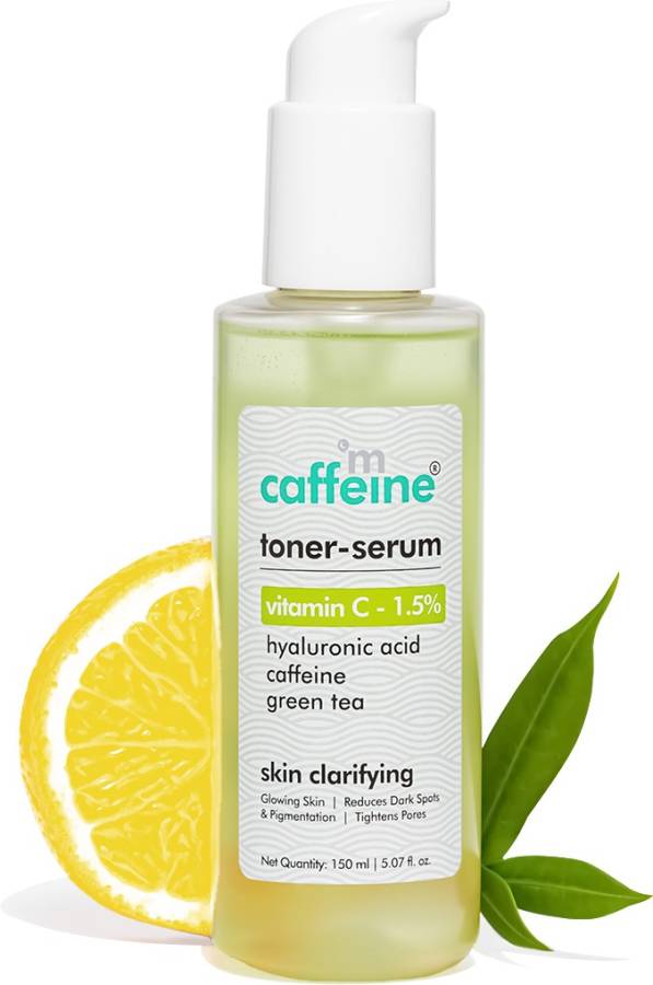 mCaffeine 1.5% Vitamin C 2in1 Toner-Serum for Glowing Skin -Green Tea |Reduces Dark Spots Men & Women Price in India