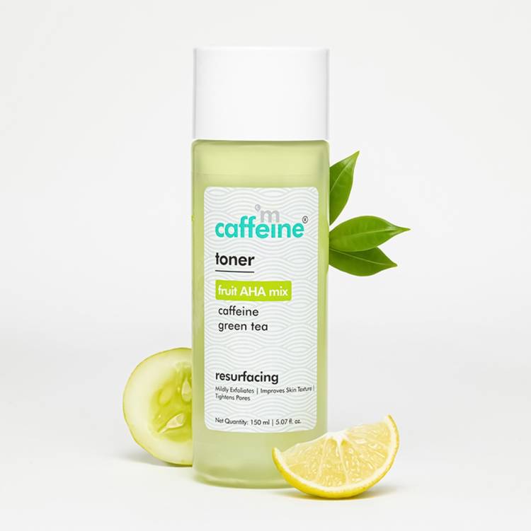 mCaffeine Fruit-AHA Mix & Green Tea Face Toner for Glowing Skin | Exfoliate, Tighten Pores Men & Women Price in India