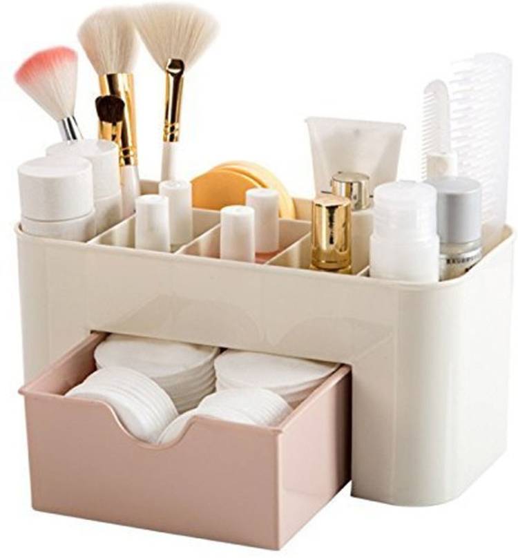 TruVeli Cosmetic Make Up Table Desktop Storage Stand,Drawer Type Box Holder Vanity Box Vanity Box Price in India