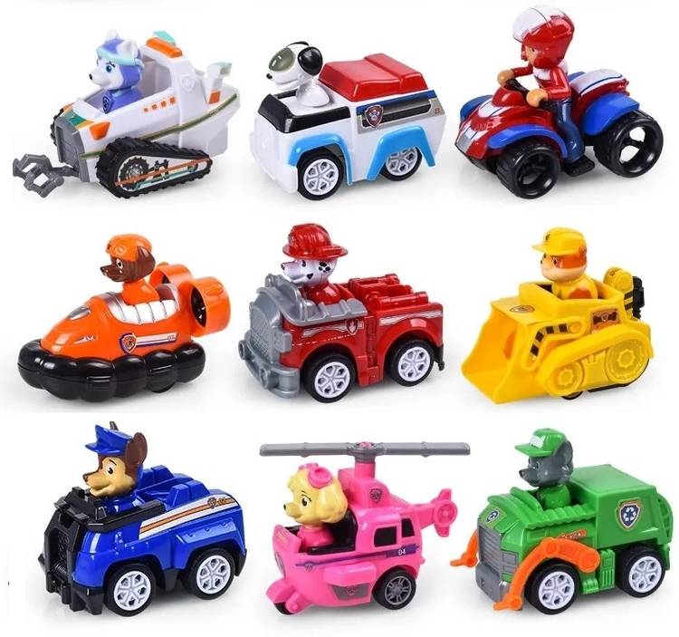 Akvanar Paw Patrol new Vehicle Dog Figures For Kids multicolor set 1