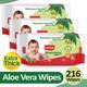 LuvLap Baby Moisturising Wipes with Aloe Vera,72N Pack of 3 Combo 2