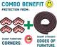 Honey Boo Baby Proofing Safety Strip and Corner Guard | Extra Thick Safety Soft Cushion Edge Corner Protector Guard | Table Corner Guard | Corner Protector (2 mtrs Roll + 4 Guards) 3