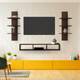 Flipkart Perfect Homes Studio Wooden TV Entertainment Unit with 2 Wall Shelf/Wall Set Top Box Stand/TV Cabinet Engineered Wood TV Entertainment Unit 1