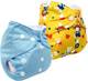 MOM'S PRIDE Reusable Solid Pocket Cloth & Printed Diaper With 2 Inserts (Yellow- Sky color) 2