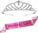 Curated Cart Birthday Girl Sashes and Crown I Rose Gold Sash I Diamond Ring Crown for Happy Birthday Girl Pack of 2 , Pink , Sliver 1