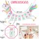 ZYOZI Unicorn Birthday Banner Supplies Combo for Unicorn Pastel Balloons 4