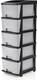 TEX-RO Chest of Drawers : Grey & Black 5 Layer Plastic Free Standing Chest of Drawers 1