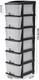 TEX-RO Chest of Drawers : Grey & Black 6 Layer Plastic Free Standing Chest of Drawers 3