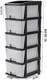 TEX-RO Chest of Drawers : Grey & Black 5 Layer Plastic Free Standing Chest of Drawers 3