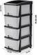 TEX-RO Chest of Drawers : Grey & Black 4 Layer Plastic Free Standing Chest of Drawers 3