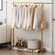 LEOPAX Bamboo Rolling Garment Rack with 2 Side Hook Clothe Rail with Shoe Storage Shelf Bamboo Coat and Umbrella Stand 6