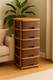 RANGILA 5 Layer Brown Foldable Cabinet Plastic Cupboard Storage Plastic Modular Drawer Plastic Free Standing Chest of Drawers 1
