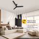 Atomberg Efficio Ceiling Fan 1200MM - Midnight Black with 3 Year Warranty BLDC Motor with Remote 1200 mm Ceiling Fan 3