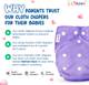 LILTOES Reusable Cloth Diaper + 2 Bamboo Charcoal Inserts - Purple Color 2