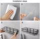 Zolento Self-Adhesive Bathroom Shelf, Rustproof Wall Storage Rack with 4 Hooks Iron Wall Shelf 4