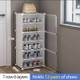 Keekos 6-Shelf-3-Door Plastic Cubort Shoe Rack Metal Collapsible Shoe Stand 2