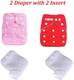 ByLoe Baby Reusable Cloth Diaper, Washable Adjustable Infants Nappy with Insert- (0-24 Months, Pad Included) - Pack/Combo of (2 Cloth Diaper+2 Microfiber Insert) 1