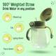 LuvLap Baby Bite Resistant Soft Silicone weighted Straw Sipper Cup with Handle, 300 ml, 4