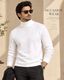 Glikae Men Solid High Neck White Sweater - Image 3