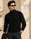 Glikae Men Solid High Neck White Sweater - Image 4